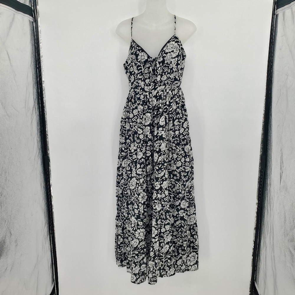 ♤♤ Mi Ami Sleeveless Black Floral Maxi Dress Size Medium